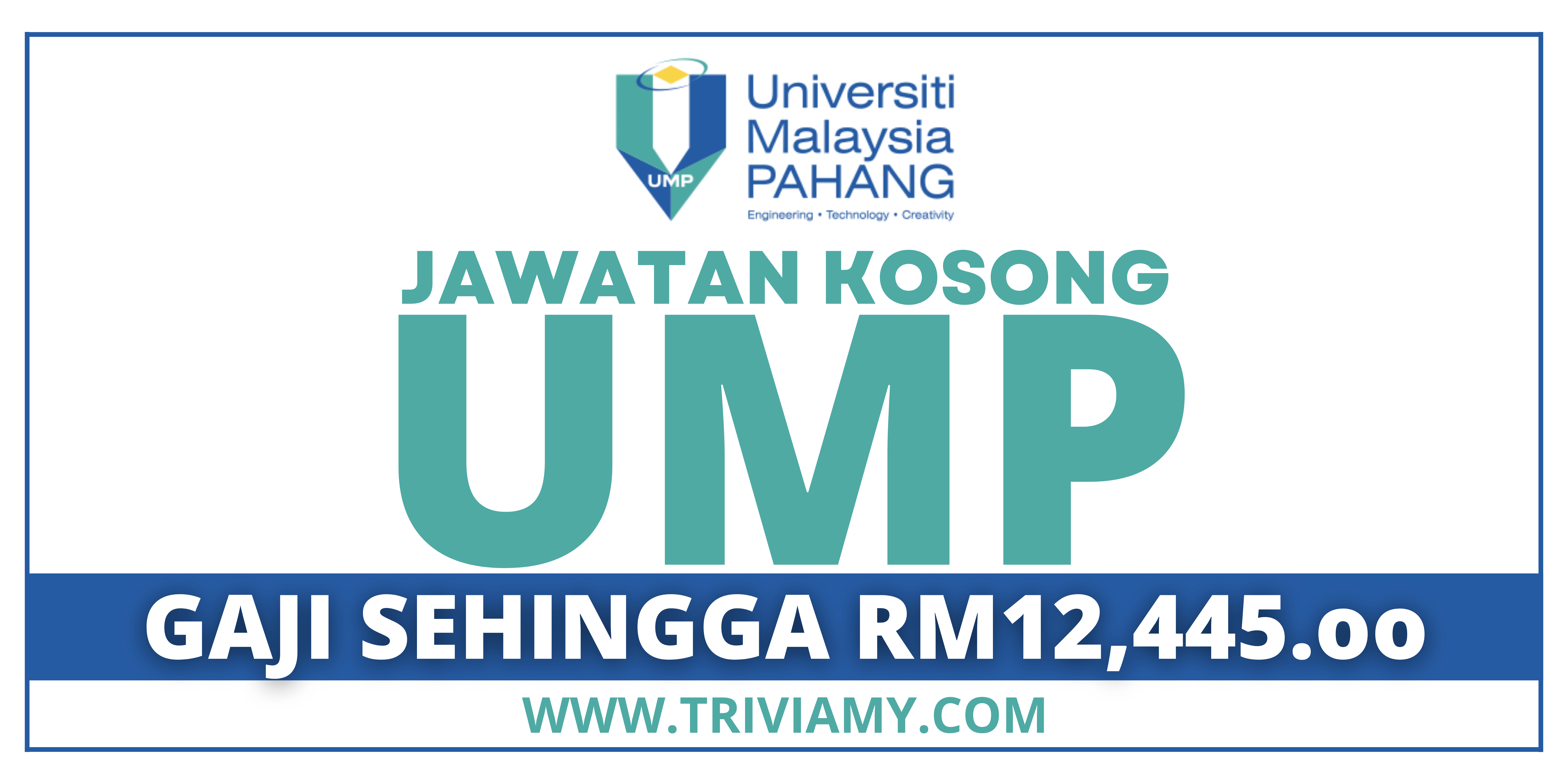 Jawatan Kosong Universiti Malaysia Pahang