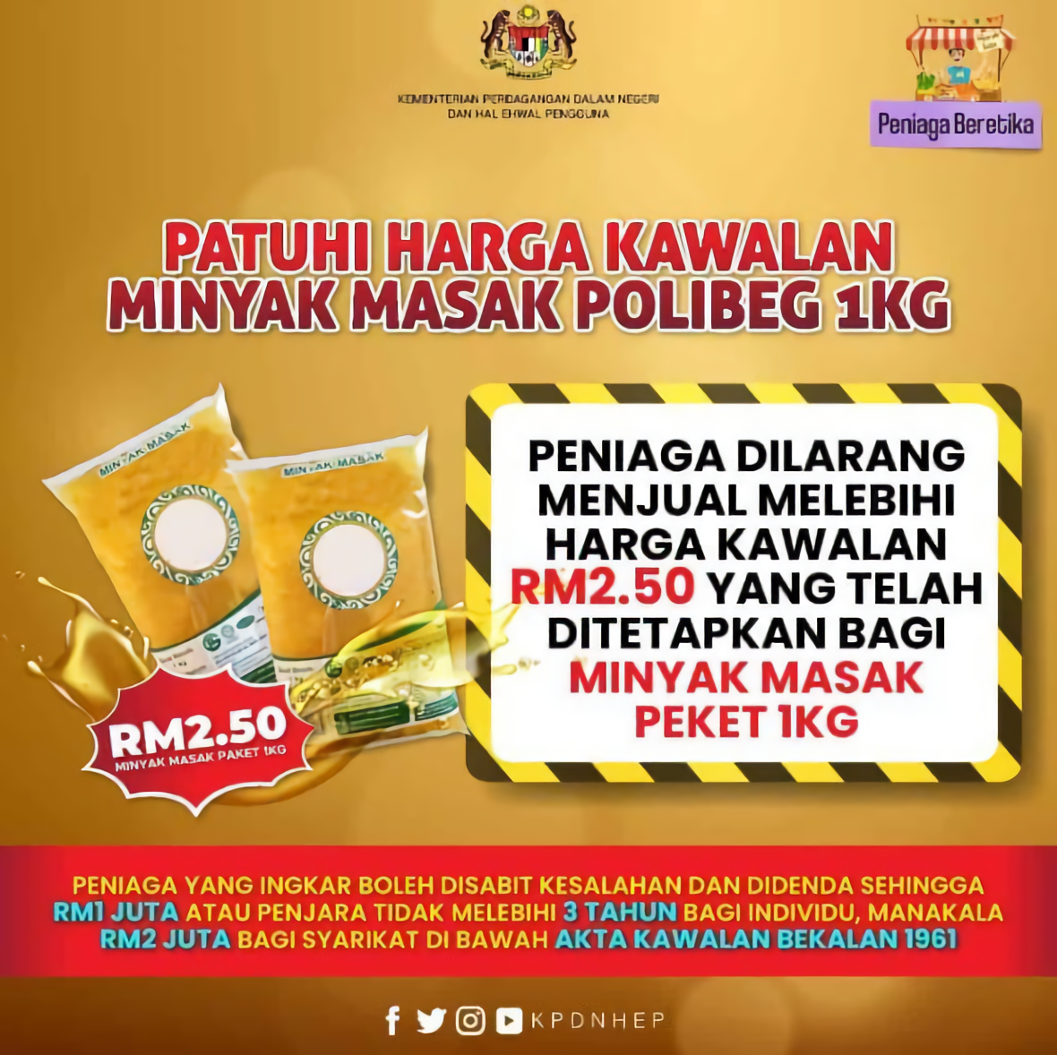 Harga Maksimum Minyak Masak