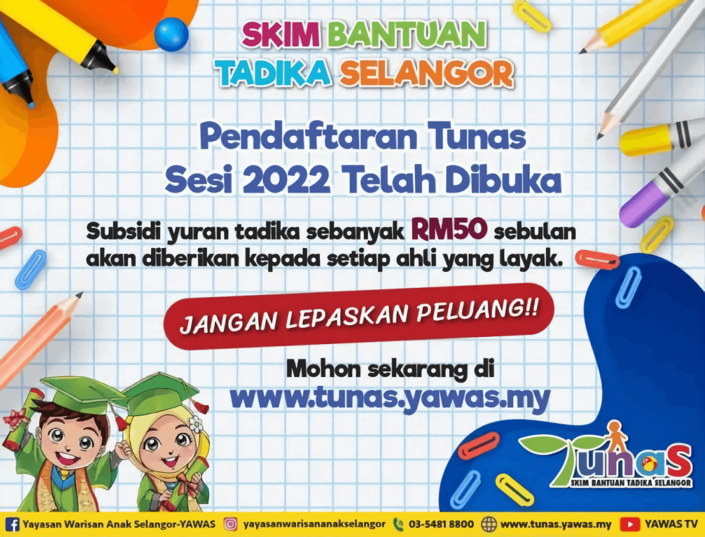 Bantuan TUNAS RM50 Setiap Bulan