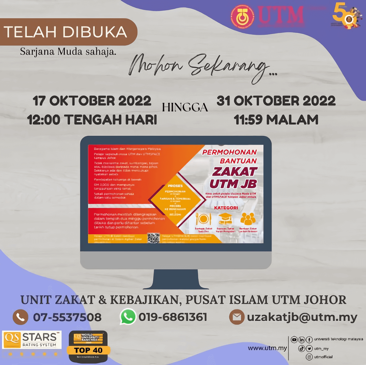 Bantuan Zakat UTM Johor