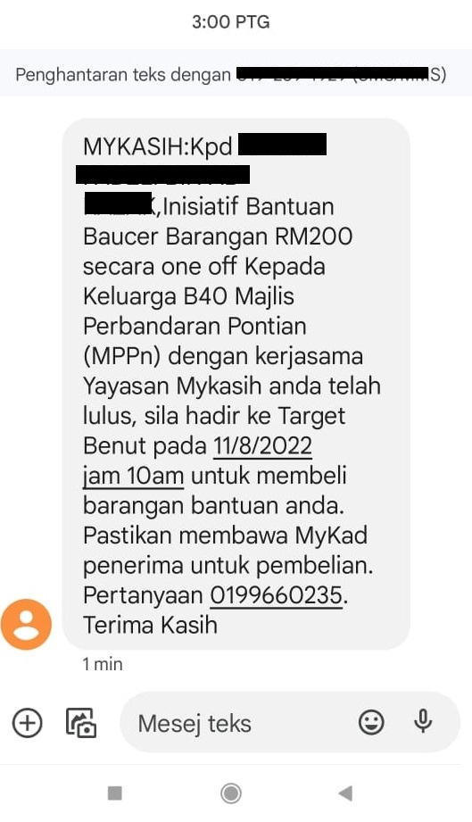 Bantuan Makanan MyKasih