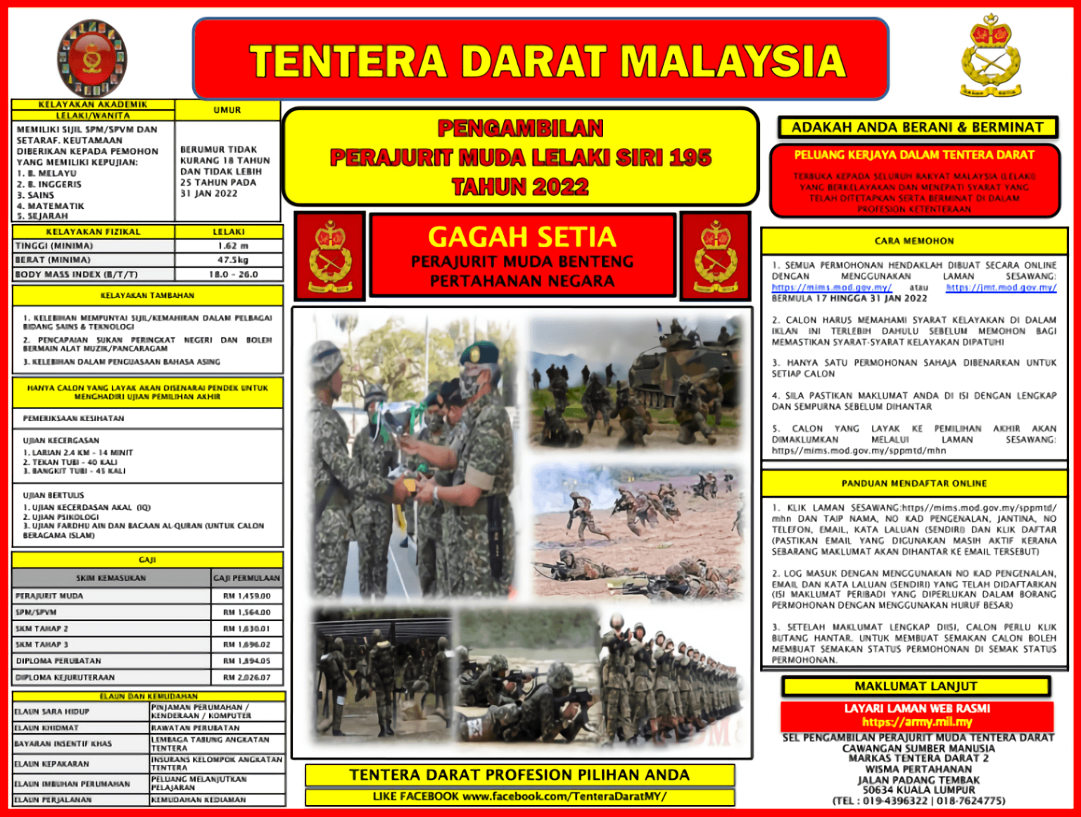 Pengambilan Terkini Perajurit Muda Tentera Darat 2023 - TriviaMY