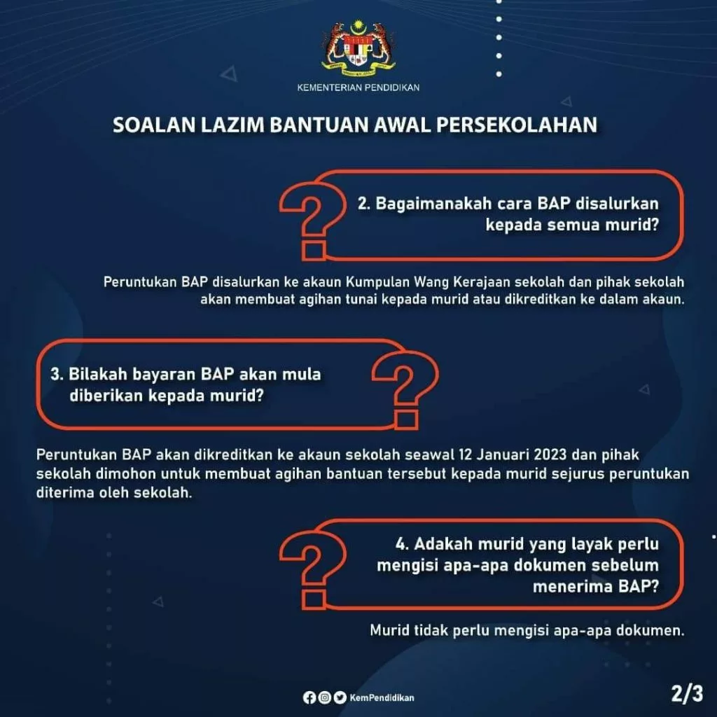 bantuan awal persekolahan