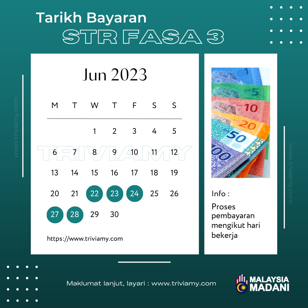 Tarikh Bayaran STR Fasa 3