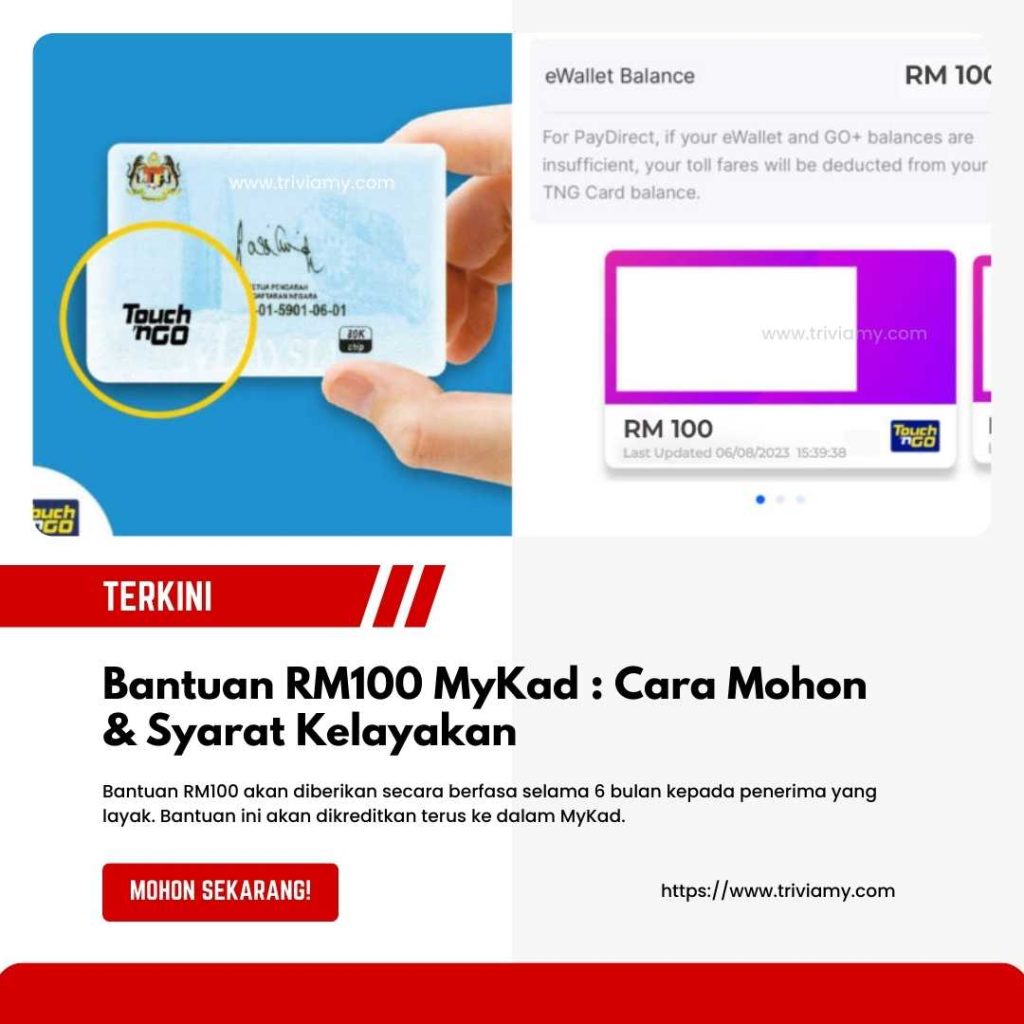 Bantuan RM100 Kredit MyKad  Cara Mohon & Kriteria Kelayakan