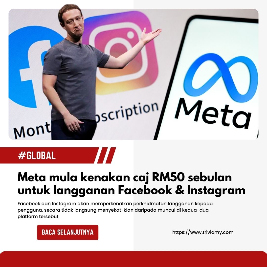 Facebook dan Instagram Mula Kenakan Caj RM50 sebulan