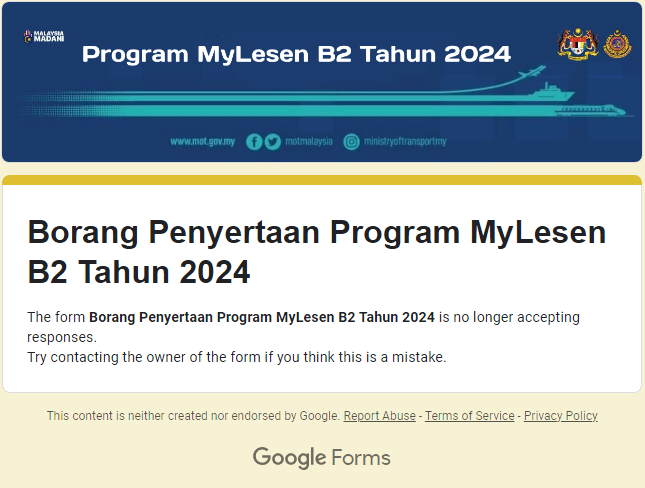 Bantuan Lesen Memandu 2024