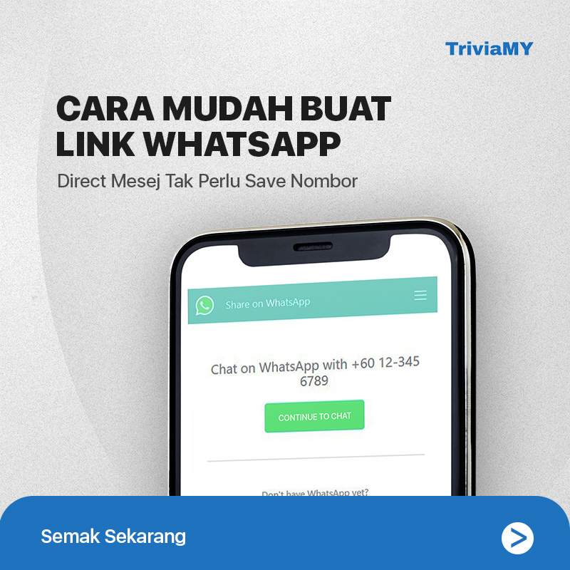 Cara Buat Link Whatsapp - Direct Mesej Tak Perlu Save Nombor