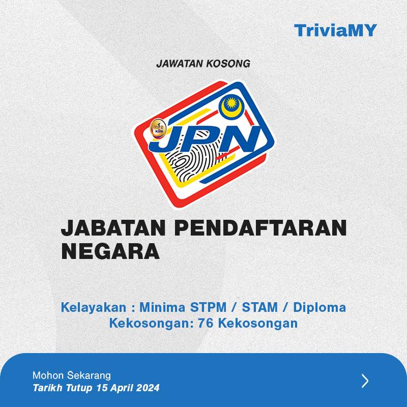 Jawatan Kosong JPN April 2024: Kelayakan STPM, Diploma