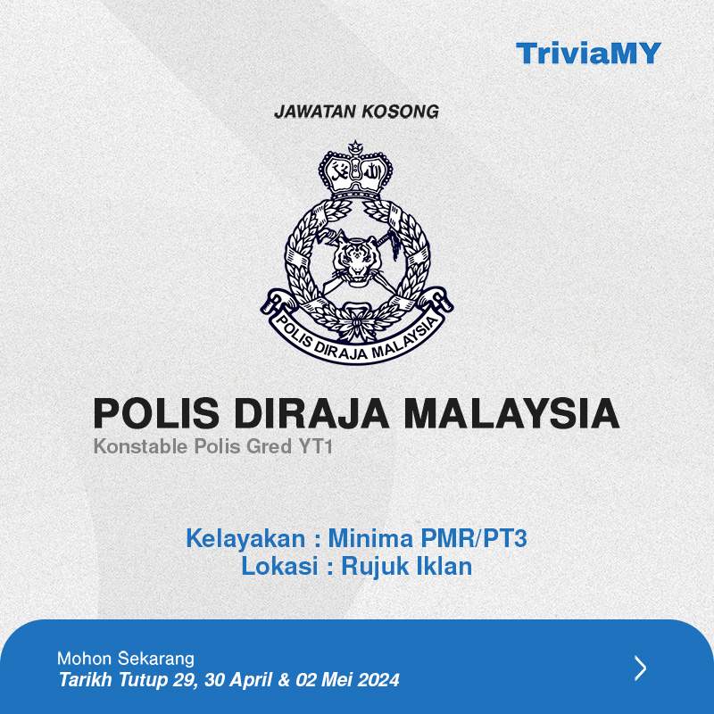 Jawatan Kosong Konstable Polis: Kelayakan PMR April 2024