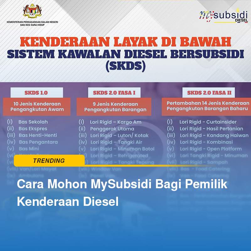 Cara Mohon MySubsidi Bagi Pemilik Kenderaan Diesel