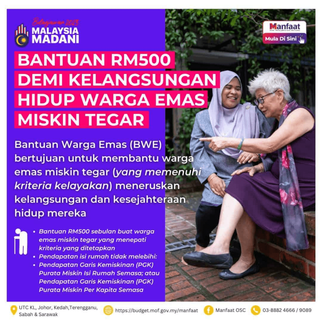 Ini Cara Mohon Bantuan RM500 Warga Emas