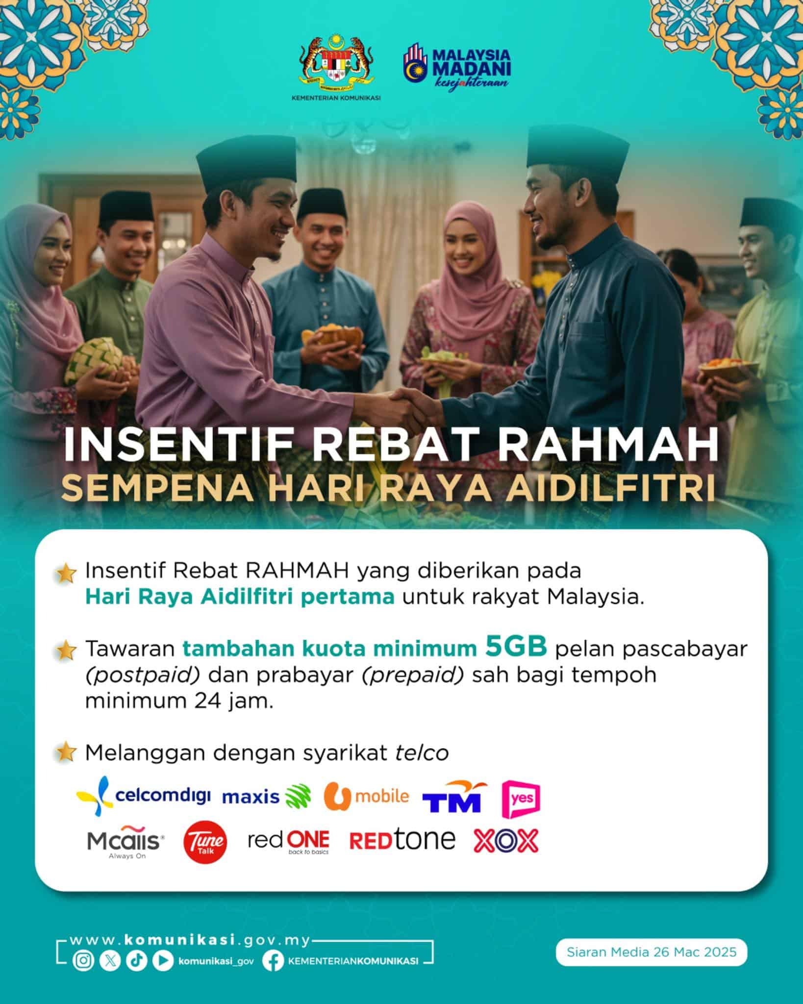 Rebat Rahmah internet percuma hari raya