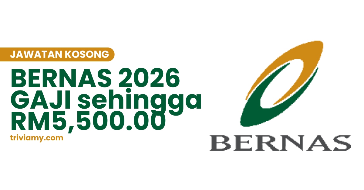 Jawatan Kosong BERNAS 2026 – Gaji Sehingga RM5500 1 jawatan kosong BERNAS 2026