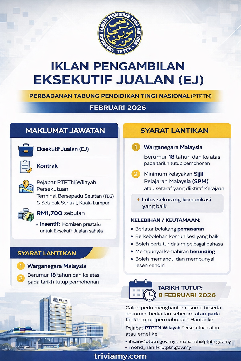 jawatan kosong ptptn
