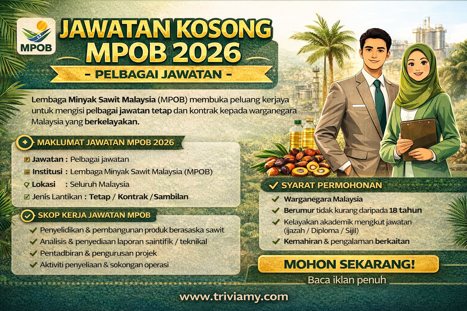 jawatan kosong mpob 2026
