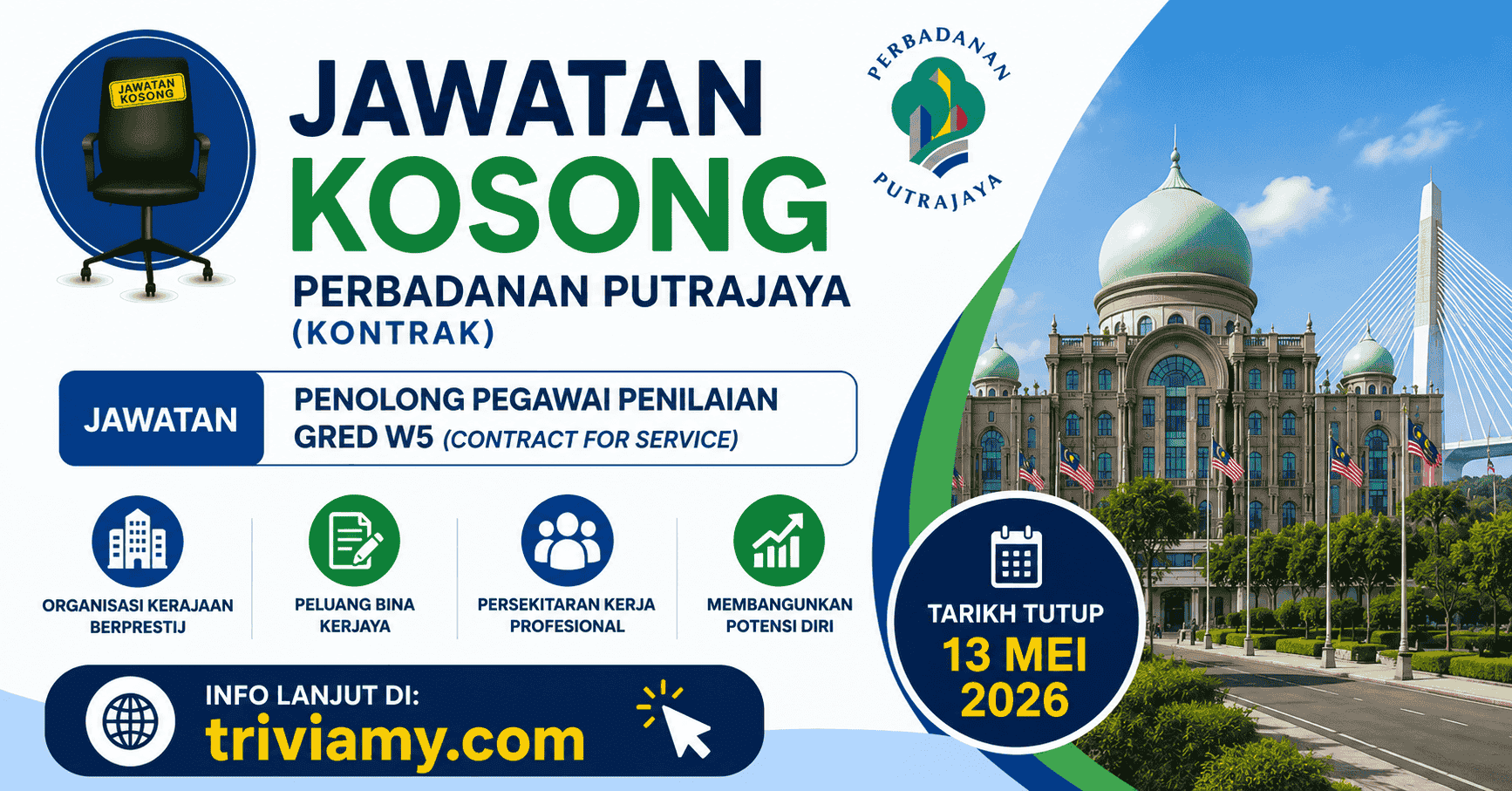 jawatan kosong perbadanan putrajaya