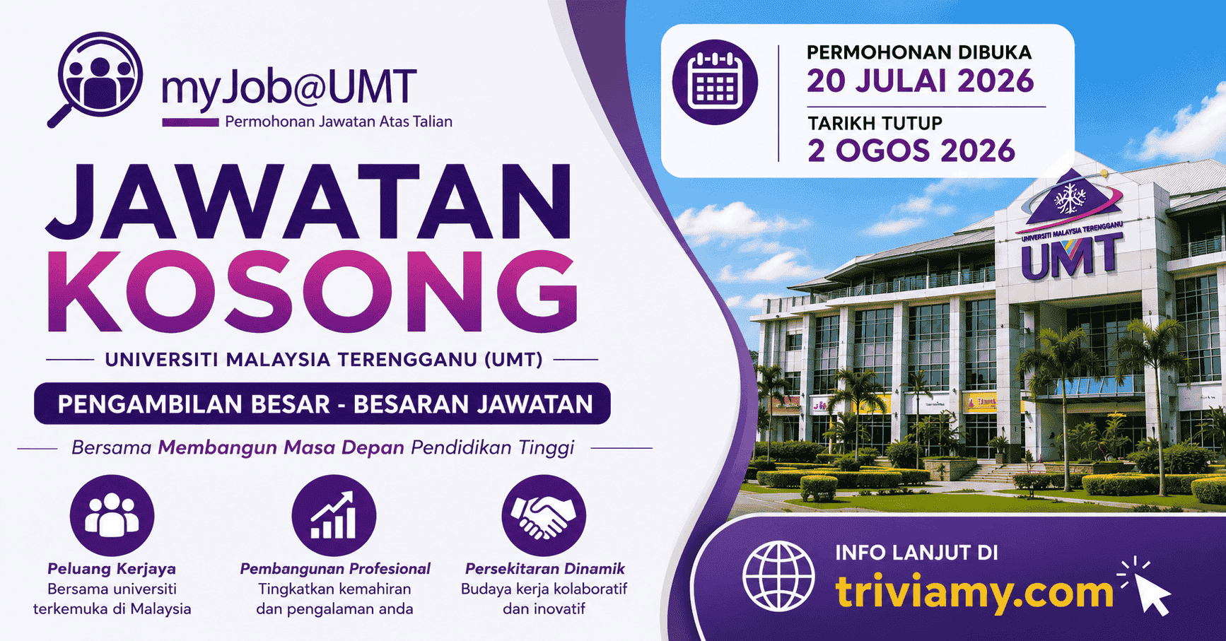 Pengambilan Besar-Besaran Jawatan Kosong Universiti Malaysia Terengganu (UMT) Julai 2026 1 umt